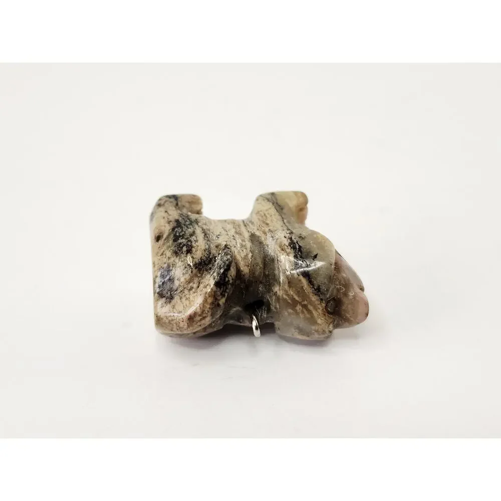 Miniature Carved Soapstone Dog Pendant / Charm